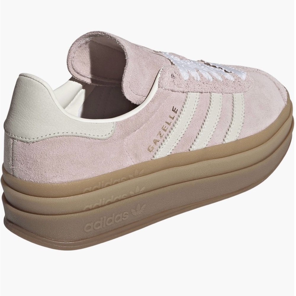 adidas Gazelle Women’s Pink Suede Sneakers with Cream Stripes - Picture 6 of 6